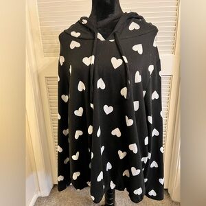 Lane Bryant Black and White Heart Pattern Hoodie